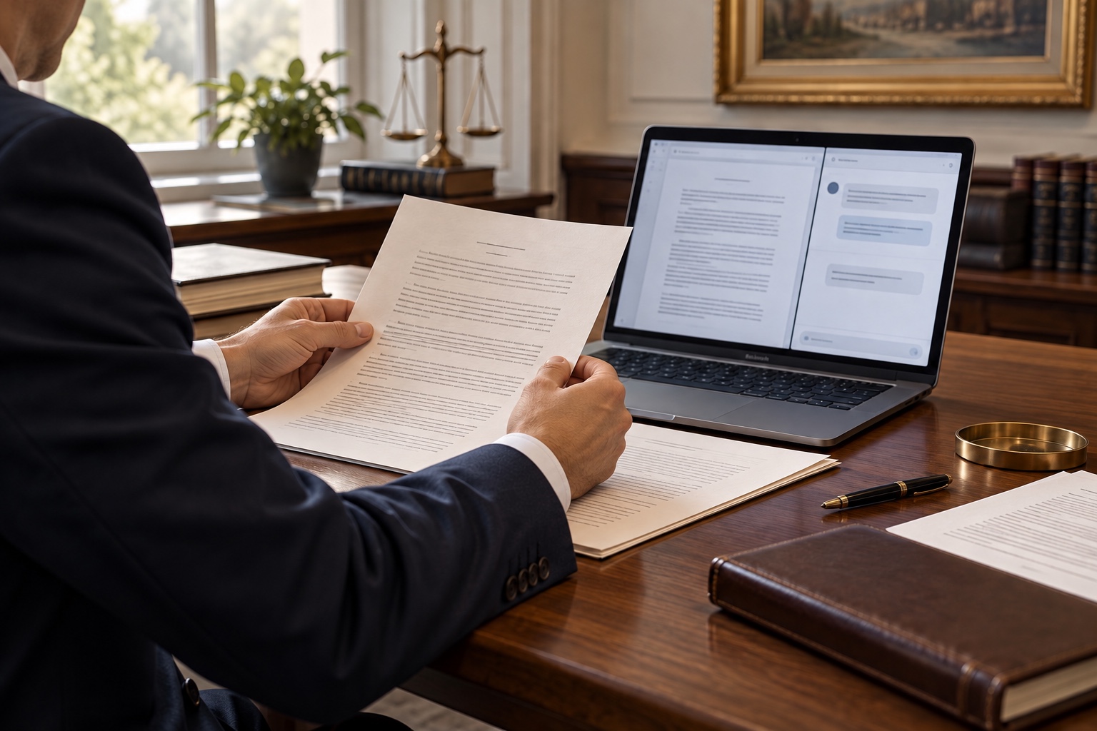 Attorney reviewing an AI-generated legal document at Bolko Law
